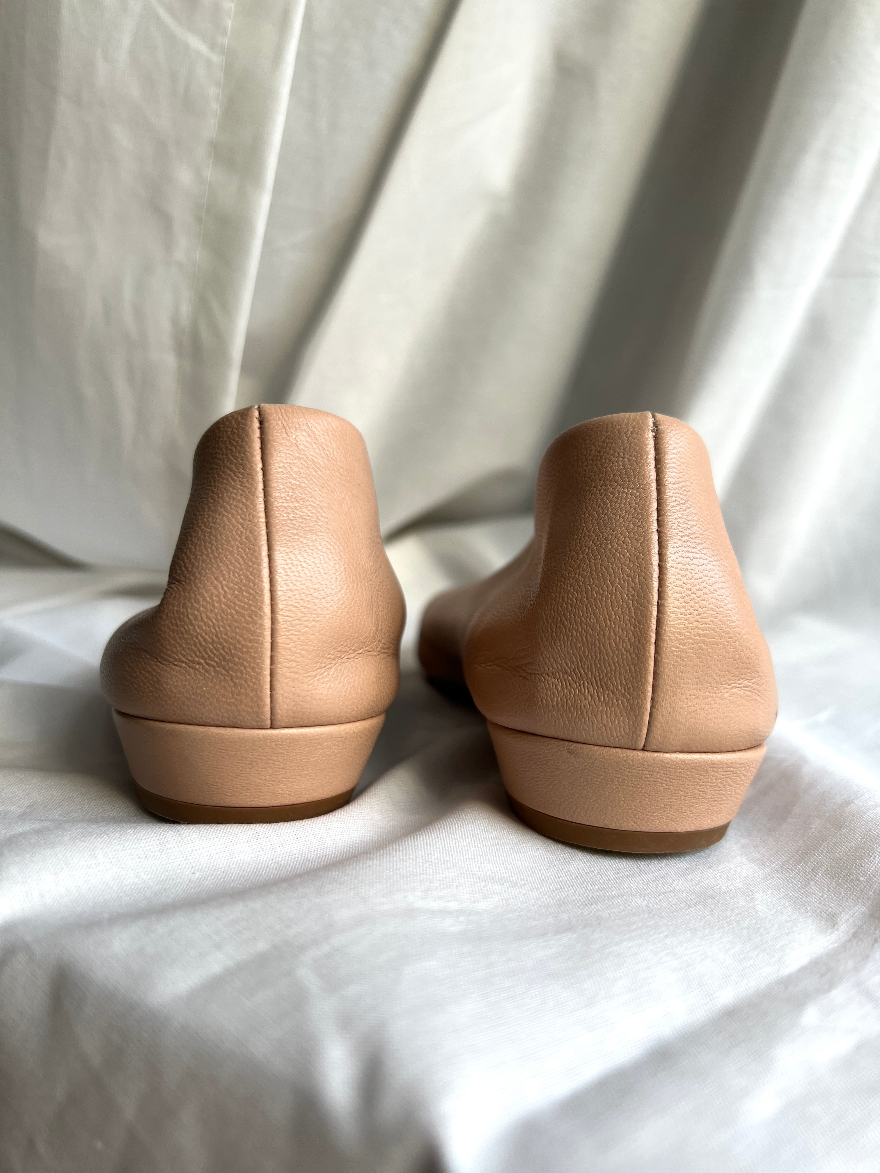 Almond Ballerina Leather Flats Size - Size 38