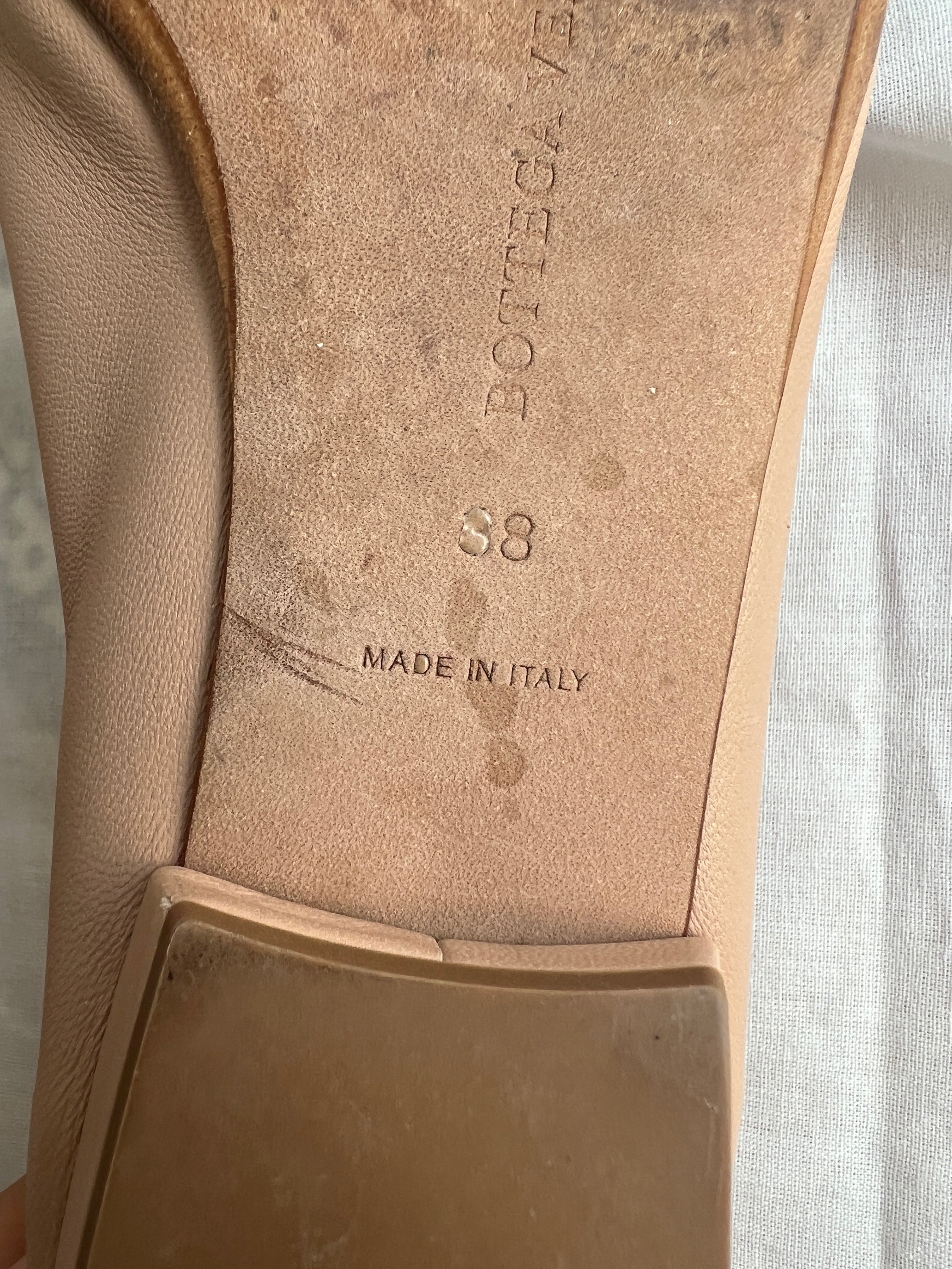 Almond Ballerina Leather Flats Size - Size 38