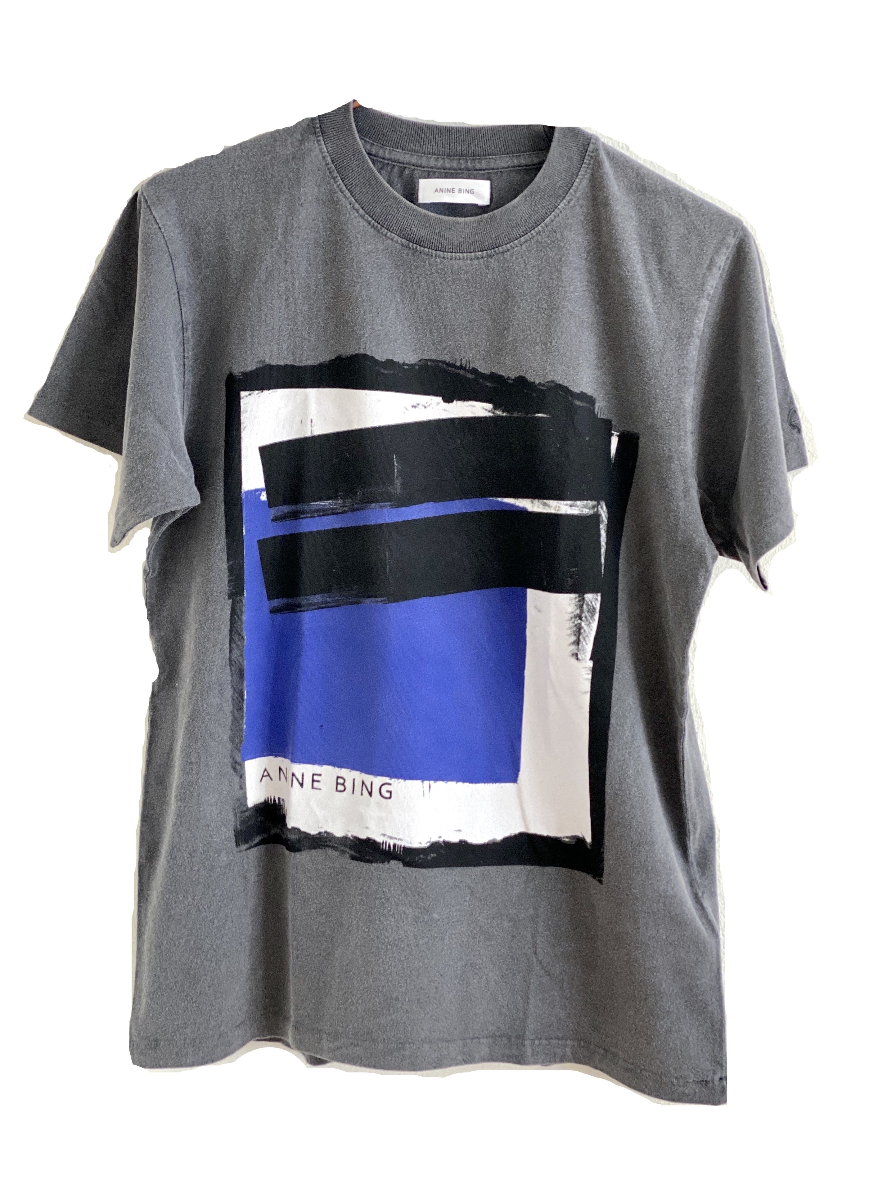 ANINE BING GEORGIE BLUE PAINTING TEE - SIZE XS