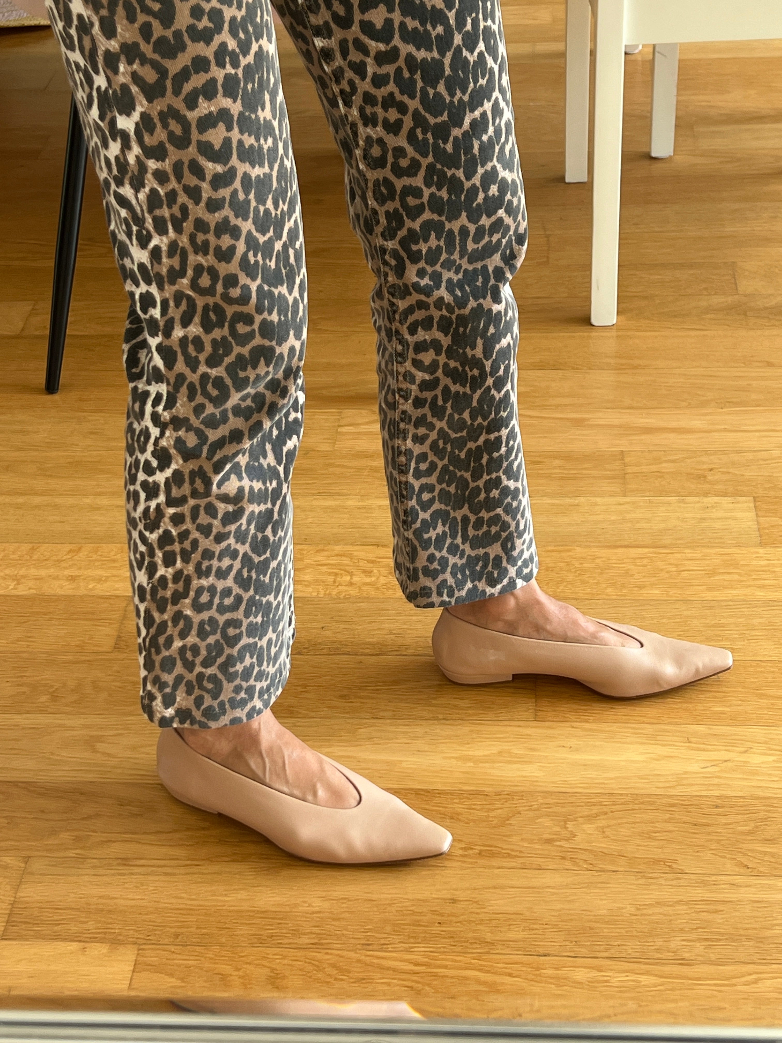 Almond Ballerina Leather Flats Size - Size 38