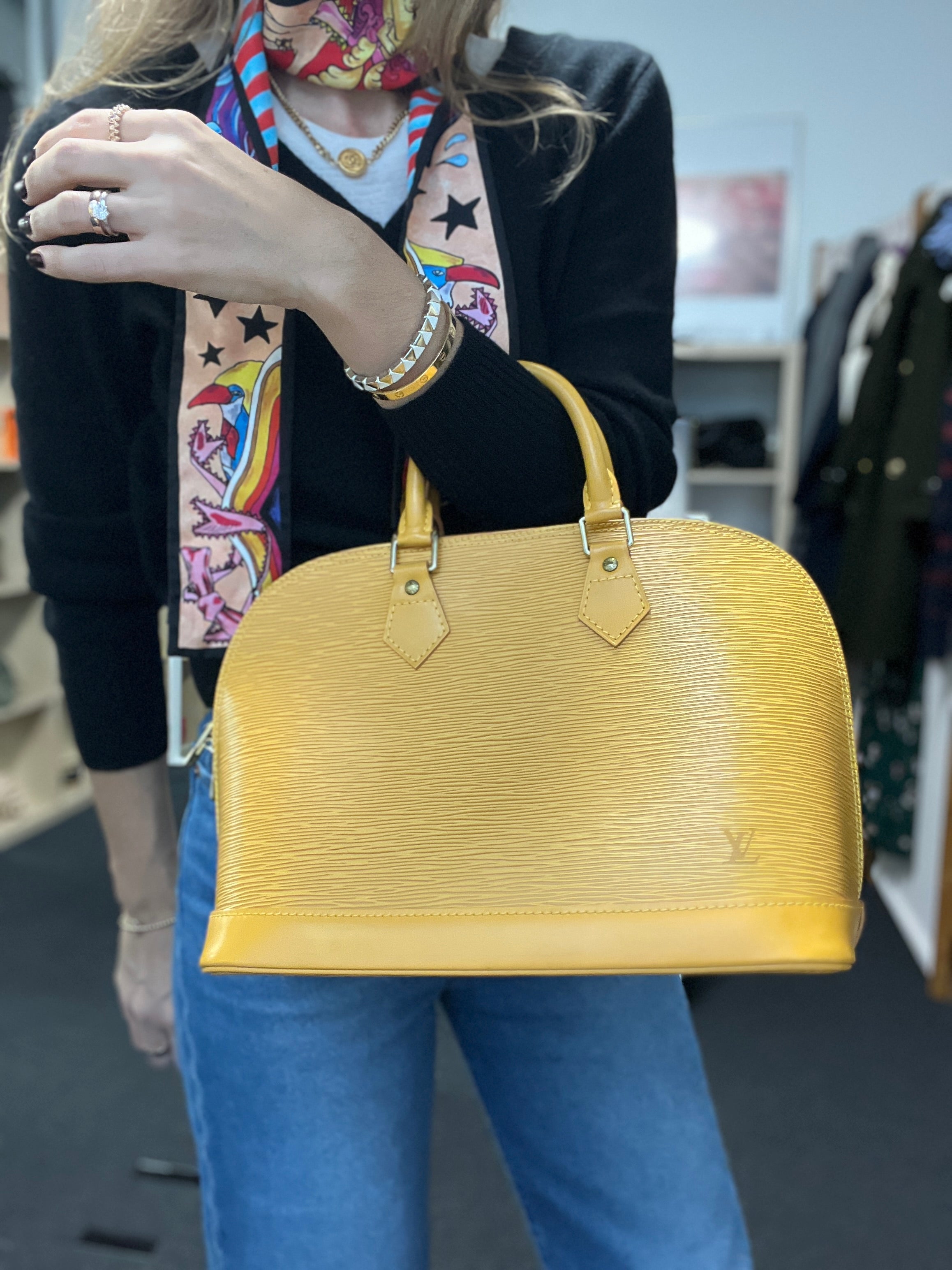 Alma PM in Yellow Epi Leather