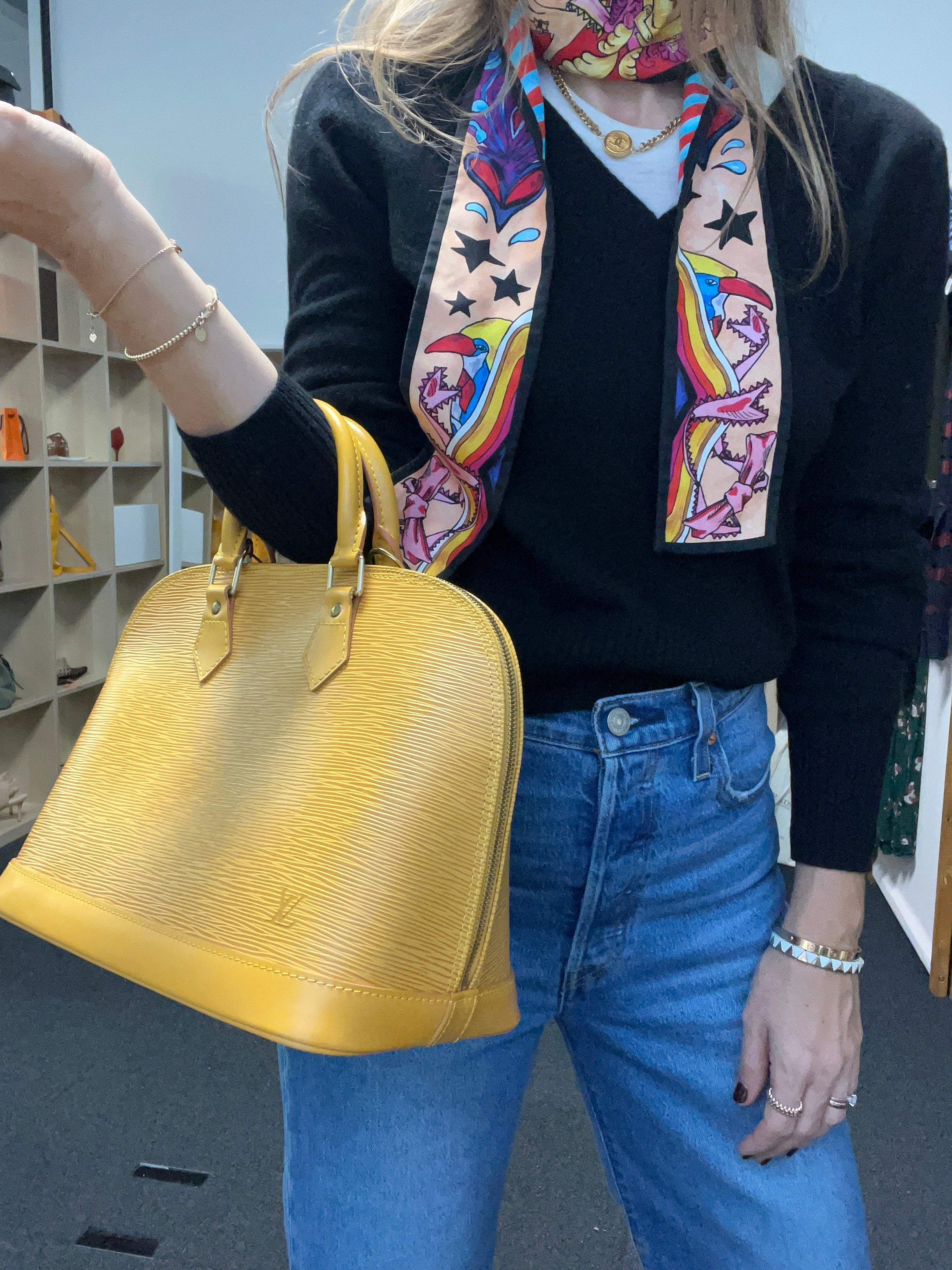 Alma PM in Yellow Epi Leather